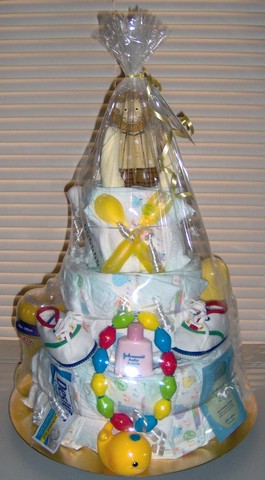 Yellow 3 Tier Diaper Cake